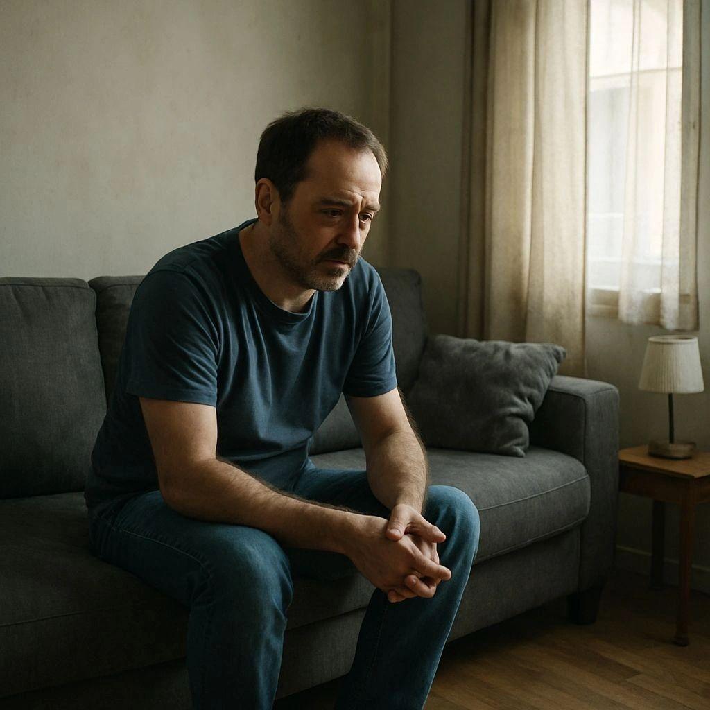 Caller smiling while connecting over a video call